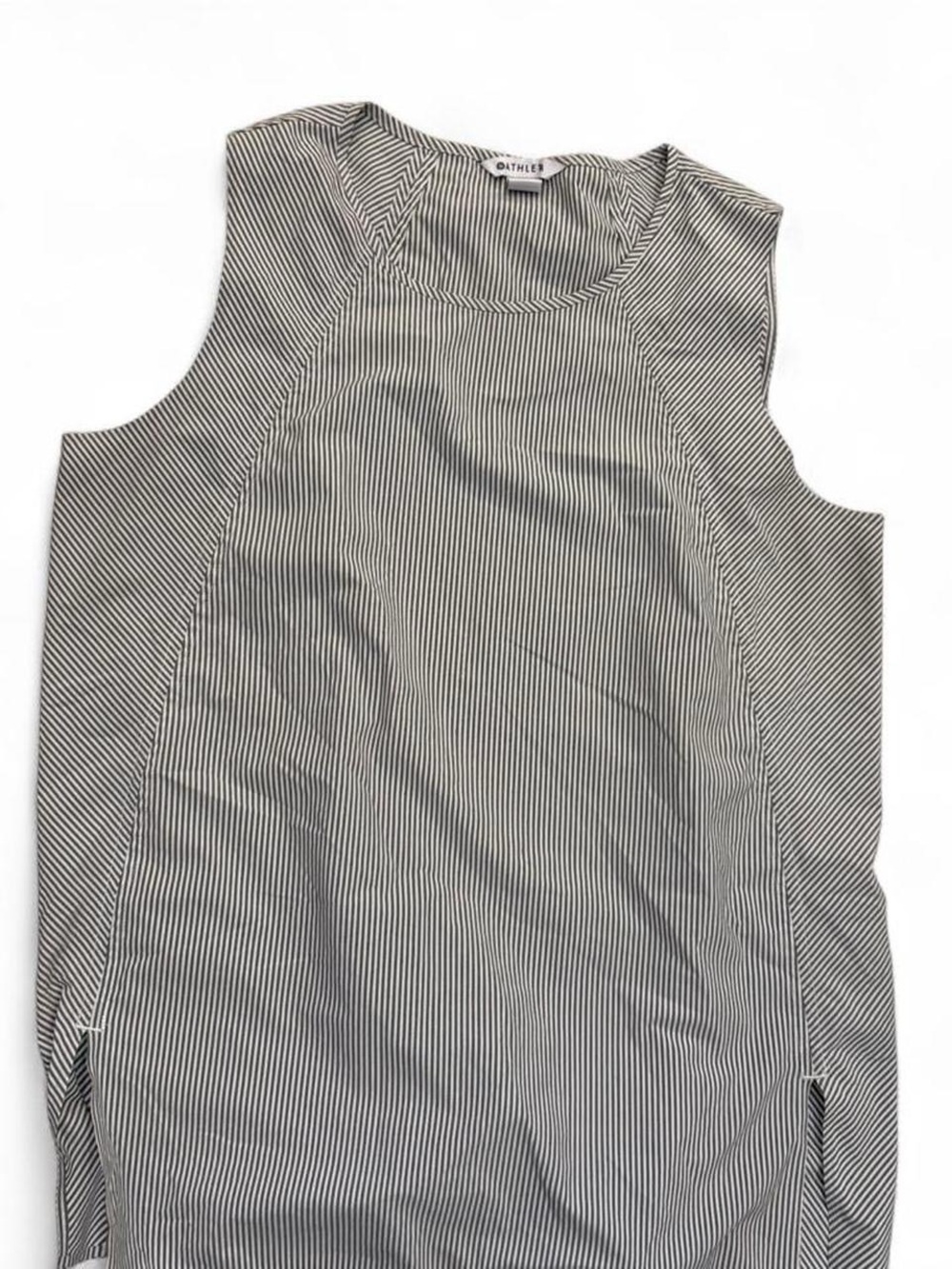 Women’s Black and White Stripe Sleeveless Shirt
